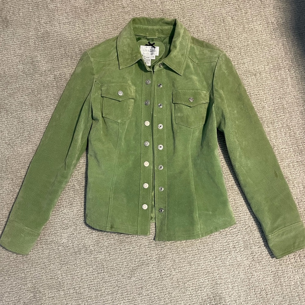 Green button down jacket